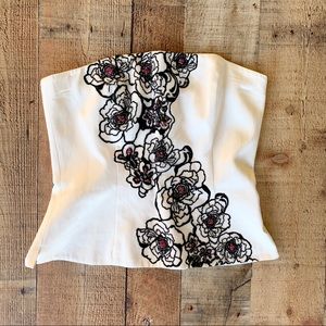 WHBM | White Floral Lace Strapless Bustier